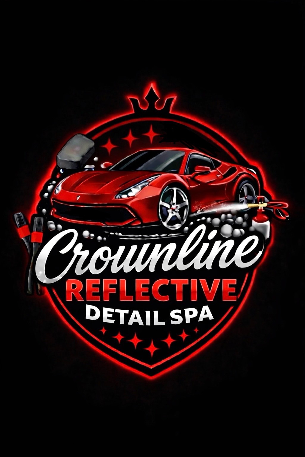 Crownline Reflective Auto Detail Logo
