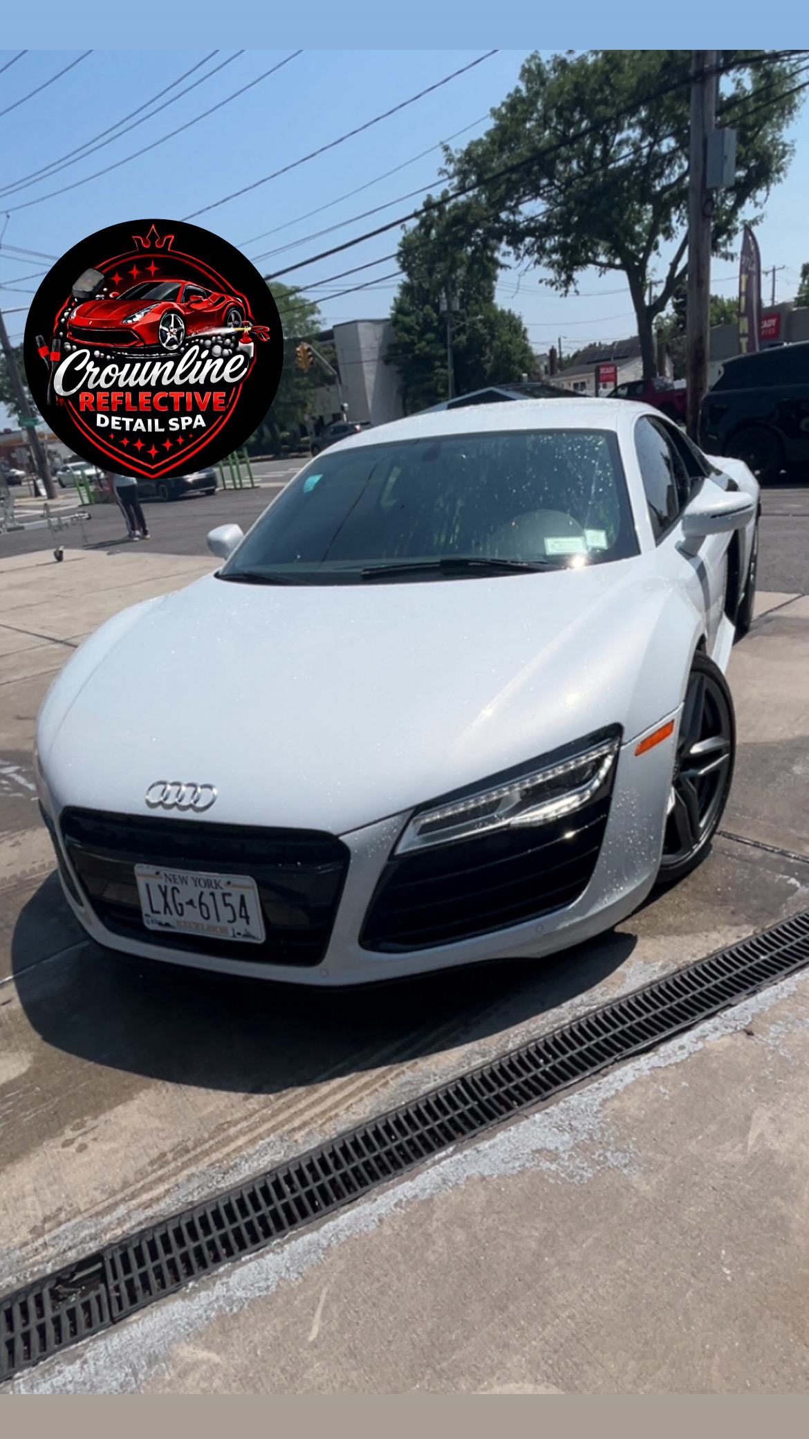 White Audi R8 detailed by Crownline