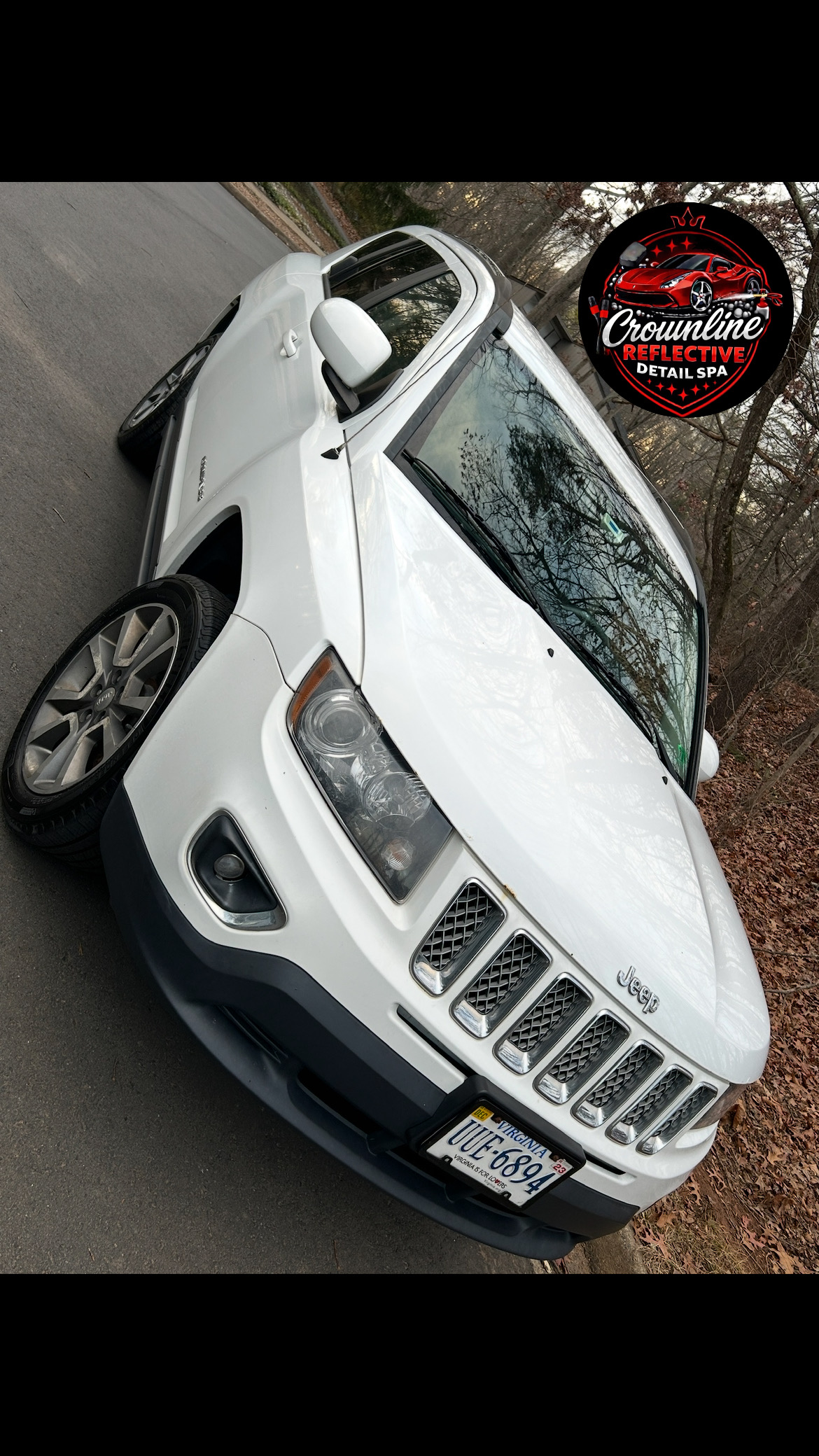 White Jeep Grand Cherokee detailed by Crownline