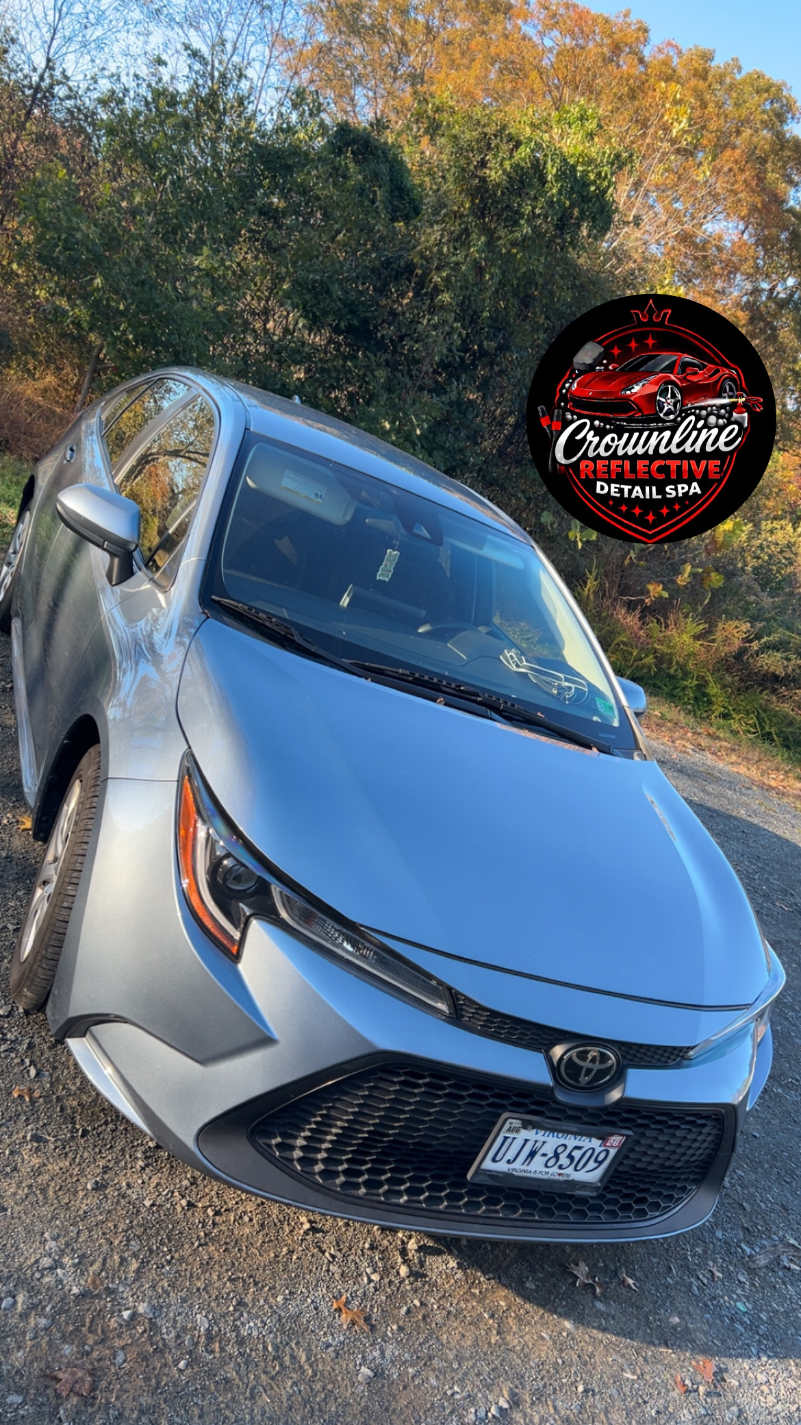 Blue Toyota Corolla detailed by Crownline